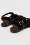 Women's Cage Model Suede Sandals with Buckle, Comfortable Daily Summer Shoes - 8