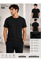 Men's Lycra Camisole Relaxed Fit Basic T-Shirt – Black - 3