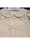 Girl's Lace Bow Dress - 100% Natural Cotton - Beige - 3