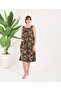 Women's 100% Cotton Wide Cut Patterned Front Pocket Thick Strap Square Neck Dress & Nightgown - 2