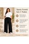 Women's Oversized Wrinkled Palazzo Trousers with Elastic Waist and Lace-Up, Wide Leg, Summer, Comfortable, Casual, Stylish - 4