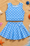 Girl's Polka Dot Skirted Swimsuit Set