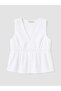 Lcw Vision Ecru V-Neck Lace Detailed Peplum Blouse - 5