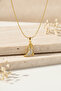 Steel Cowboy Boot Figured Zircon Stone Yellow Color Necklace Chain - 4
