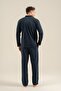 Men's Navy Blue Shirt Pajama Set Ar3857-S-V1 - 4
