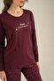 Women's Just Close Your Eyes Purple Long Sleeve Pajama Set Ar3774-S-V1 - 3