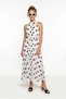 Polka Dot Pleated Summer Chiffon Dress Lgx0015 White