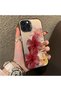 iPhone 13 Pro Max Compatible Silicone Edge Hard Back Case Couple Phone Case with Floral Pattern - 3