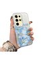 Samsung Galaxy S24 Ultra Compatible Silicone Edge Hard Back Case Couple Phone Case with Floral Pattern