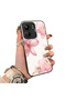 Redmi 13C Compatible Silicone Edge Hard Back Case Couple Phone Case with Floral Pattern