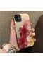 iPhone 12 Compatible Silicone Edge Hard Back Case Couple Phone Case with Floral Pattern - 3