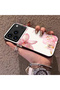 iPhone 17 Pro Max Compatible Silicone Edge Hard Back Case Couple Phone Case with Floral Pattern - 2