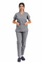 [Logosuz] Gray / Neutral Gray Lycra Doctor and Nurse Uniform Unisex Surgical Suit |   Brl Scruble