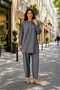 Women's Elastic Sleeves and Embroidered Top and Bottom Pants Set - 2