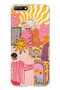 Huawei Y6 2018 Compatible Abstract Art Collage Patterned Transparent Phone Case