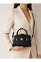 Women's Gold Accessory Detailed Handbag with Shoulder Strap Mini Bag with Scarf Accessory - 2