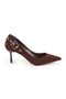 Women's Stiletto Nubuck Buckle Detailed Thin Heeled Pointed Toe Evening Shoes L085.K1723 - 2