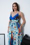 Full Length Strappy Double-Breasted Waist-Tied Viscose Dress - 7