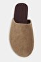 Modi Rome Beige Suede Leather Flat Sole Closed Front Women's Slippers - 7