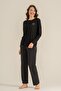 Women's Black Long Sleeve Pajama Set Pc9289-S-V1 - 7