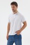 White-Cagla Polo Collar Pique Short Sleeve Slim Fit 100% Cotton T-Shirt 1011260171 - 3