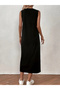 Women's zero sleeve crew neck midi viscose two thread dress - 3