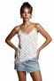 Polka Dot Lace Satin Surface Blouse Lub0382 White
