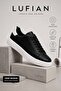 Men's Daily Genuine Leather Sports Shoes Black Sneaker Comfortable Thick Sole - 6