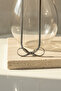 Modern Flat Snake Chain Bow Detailed Metallic Gray Steel Necklace - 3