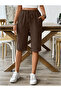Women's Set of 2 Black and Brown Comfortable Cut Capri Shorts with Elastic Waist - 3