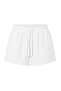 Women's White Elastic Waist Tasseled Short Shorts - 4