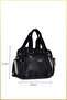 Women's multi-pocket leather adjustable strap handbag and shoulder bag - black - 2