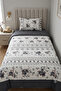 Vaveyla Single Duvet Cover Set with Elastic Sheet, Natural Healthy Cotton
