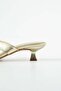 Nübel Gold Flip-Flop Detailed Heeled Slippers - 2