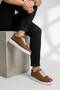 Men's Tan Daily Flexible Comfortable Stitched Lightweight Poly Sole Walking Guaranteed Sports Shoes - 6
