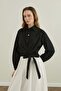 Short poplin shirt with tie detail - 3