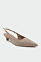 Clint Buckle Pointed Toe Women's Beige Suede Heeled Shoes - 2