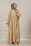 Muslin Fabric Robalı İvana Dress-Beige - 2