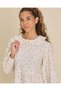 Senior Girls White Floral Cord Peter Pan Dress - 2