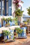 Lemons on the Balcony Patterned 4-Piece Throw Pillow Cover Set