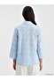 Lcw Everyday Blue Square Embroidered Women's Shirt - 4