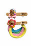 Cute Teddy Bear Figured Clip Buckle and Colorful Hair Elastic Set for Children