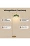 Gold Arc Floor Lamp with Green Glass Flower Shade, Dimmable, Height Adjustable, Vintage Boho Style for Living Room or Bedroom - 2