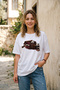 Unisex Oversize Cute Panda Printed White T-Shirt Animal Themed Cotton T-Shirt