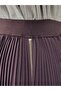 Lodos Side Zipper Pleated Skirt-Pa0202 Brown - 5