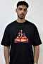 Cardi B Design Printed Oversize Black T-Shirt