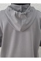 Çağıl Self-Stripe Kangru Pocket Hooded Sweatshirt-Mf1832 Gray - 5