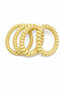 3 Pcs Light Yellow Phone Cord Spiral Hair Tie Flexible and Non-Breakable Rubber Hair Band