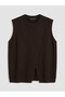 Alita City Lcw Modest Brown Knitwear Plain Women's Sweater with a Difference - 5