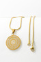 Gold Color 3 cm Line with Ayetel Kürsi & Vav Letter Written 316L Stainless Steel 60 cm Italian Chain Prayer Necklace - 6